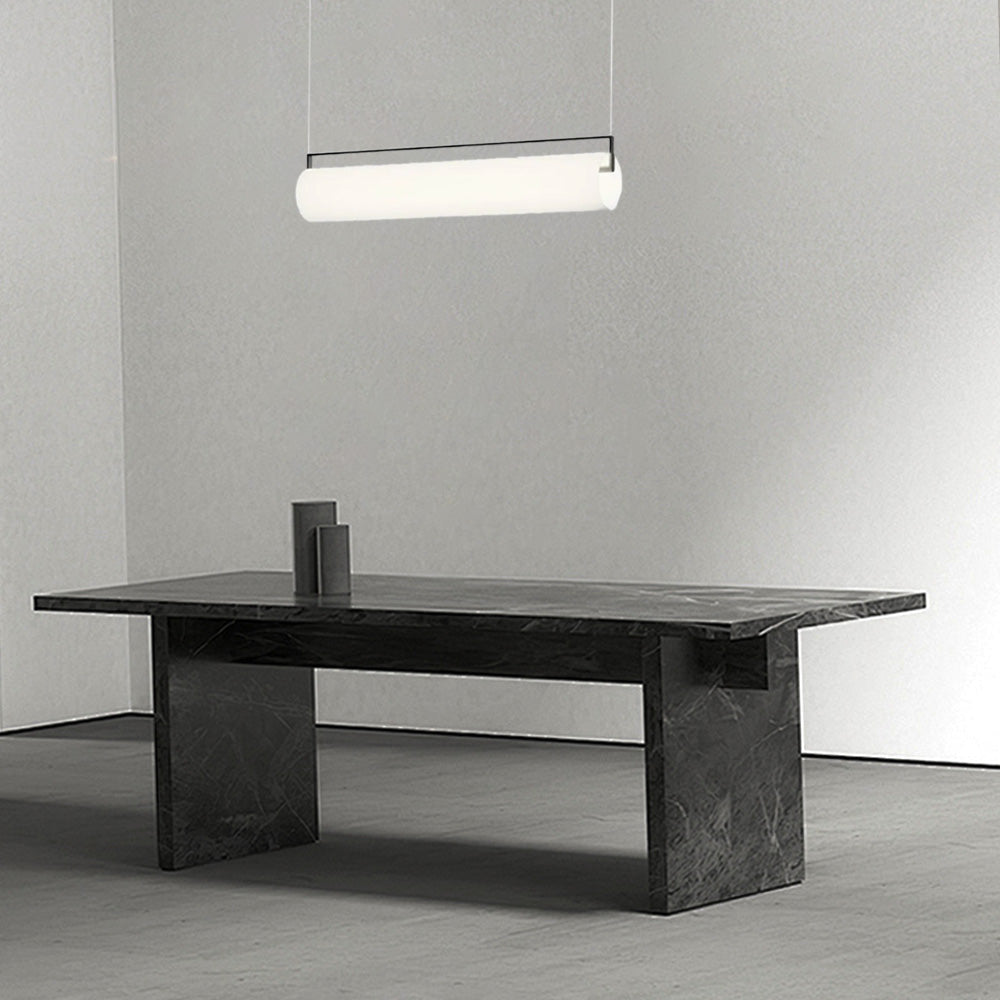 Cylindrical Metal & Acrylic Fixture for Dining Room